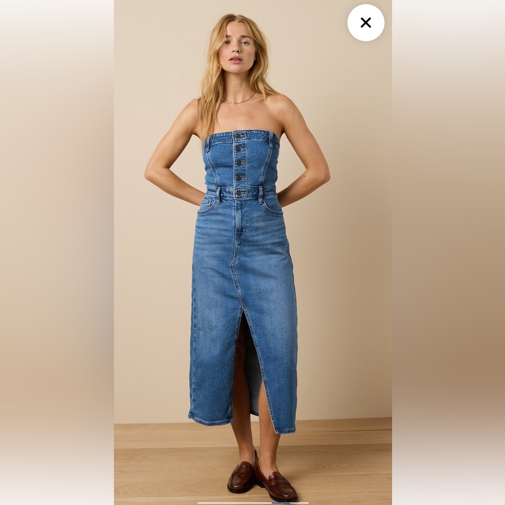 American Eagle strapless denim dress Size 8, NWT